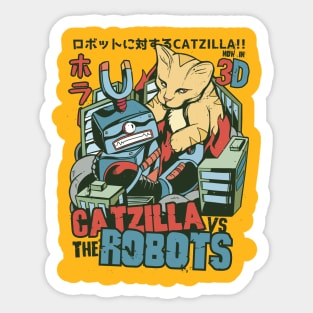 Catzilla vs Robots Sticker